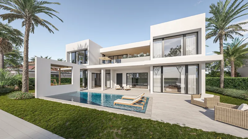 pecor residence rear elevation